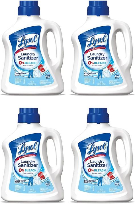 Lysol Laundry Sanitizer Additive, Crisp Linen, 90 Ounce (4 Pack) Borax Laundry, Lysol Laundry Sanitizer, Laundry Detergent Bottles, Laundry Sanitizer, Fabric Stain Remover, Clorox Bleach, Washing Machine Drum, Freebies By Mail, Detergent Bottles