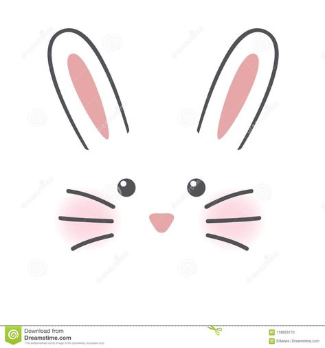 Cute rabbit face stock vector. Illustration of drawing - 118933170 Rabbit Face, Panda Face, Drawing Nature, Rabbit Vector, Easter Bunny Crafts, Face Illustration, Cartoon Panda, Bunny Face, Animal Hats