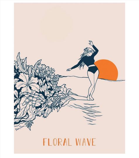 Surfing Illustration, Surf Style Decor, Surf Illustration, Surf Drawing, Surf Artwork, Deco Surf, Surf Art Print, Surf Logo, Beach Illustration