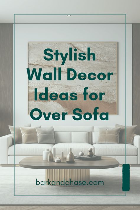 Stylish wall decor ideas designed for over your sofa. This pin illustrates different decoration techniques to create an engaging and chic living space. Large Bare Wall Ideas, Decorate Large Wall Behind Couch, Large Picture Behind Couch, Behind Couch Wall Decor Minimalist, Art Behind Couch Ideas, Art Over Sofa Living Rooms, Wall Ideas Behind Couch, Simple Wall Art Living Room, Large Statement Wall Art