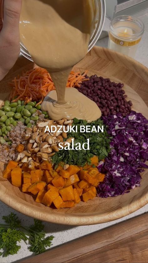 607K views · 10K reactions | Danielle Brown | vegan recipes on Reels | .clouds · autumn sun Adzuki Bean Salad, Adzuki Bean Recipe, Danielle Brown, Adzuki Beans, Sesame Dressing, Bean Salad Recipes, Recipe Step By Step, Vegan Salad Recipes, Vegan Salad