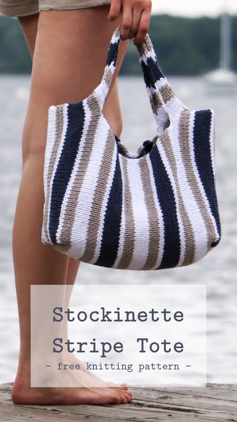 Free Knitting Pattern by Originally Lovely Knit Bags, Knitting Bag Pattern, Knit Purse, Knit Bag, Knitting Tote Bag, Knitting Tote, Easy Knitting Patterns, Tote Pattern, Diy Knitting