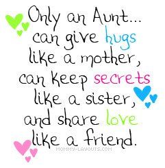 I love being a aunt, from the day that my first niece was born. Never forget that moment. Now i am an aunt of 5 nieces and 3 nephews. And they all have that special place in my heart. I Love My Niece, Nephew Quotes, Auntie Quotes, Auntie Life, Aunt Quotes, Niece And Nephew, Wonderful Words, Quotable Quotes, A Quote