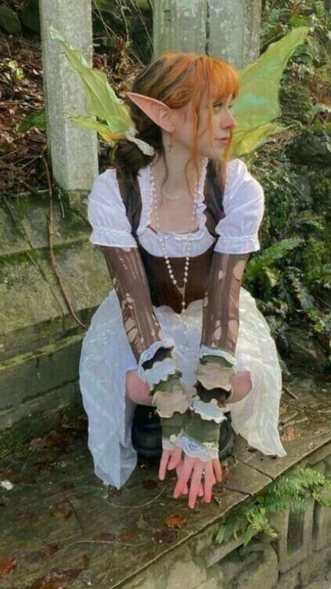 Fairy Aesthetic Costume, Fairy Outfit Aesthetic, Fairy Aesthetic Clothes, Fairy Aesthetic Outfit, Forest Fairy Costume, Fairy Grunge Aesthetic, Fairy Photoshoot, Elf Cosplay, Fairy Cosplay