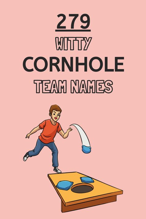 Make your team unforgettable with these memorable cornhole team names. Cornhole Team Names, Best Team Names, Cornhole Tournament, Football Team Names, Team Theme, Team Costumes, Pole Vault, Great Names, Funny Costumes