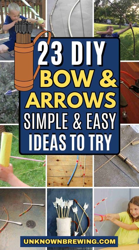 Looking to build your own bow and arrow for hunting, camping, or just for fun? Look no further than these 25 homemade bow and arrow guides. While some may be Making A Bow And Arrow Diy, Bow And Arrow Craft For Kids, Diy Arrow Quiver, Diy Bow And Arrow For Kids, Diy Bow And Arrow How To Build, How To Make A Bow And Arrow, Diy Bow And Arrow, Homemade Bow And Arrow, Diy Archery