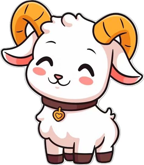 Cute Goat, Illustrations ft. cartoon & cute - Envato Elements Happy Goat, Cute Goat, Goat Art, Cute Goats, Class Decoration, Chinese Zodiac, Envato Elements, Cartoon Cute, Cute Doodles