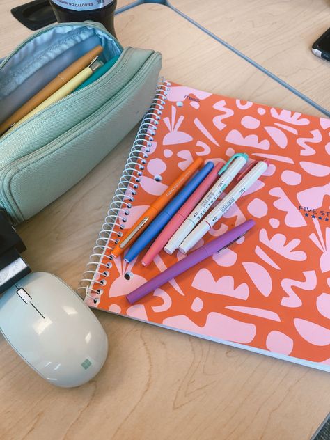 School aesthetic | back to school | college aesthetic | cute school supplies | cute notebook and markers #school #schoolwork #studying #studymotivation #dorm #dormdecor #college School College Aesthetic, School Supplies Cute, Aesthetic Back To School, Back To School College, Pretty School Supplies, School Preparation, Nurse Inspiration, College School Supplies, Hate School