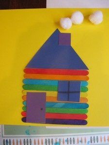 popsicle-stick-house-craft-idea Popsicle Stick Houses, Family Theme, Preschool Theme, Family Crafts, Classroom Crafts, Presidents Day, Construction Paper, Preschool Art, Art Classroom