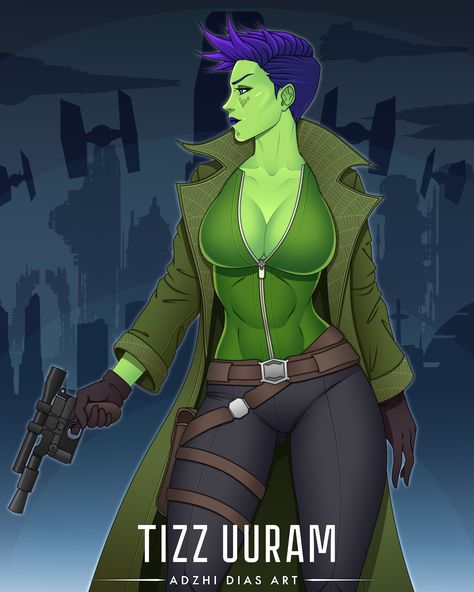 Tizz Uuram (Mirialan Bounty Hunter) by @adzhidiasart Sci Fi Bounty Hunter Character Art, Mirialan Female Oc, Sci Fi Bounty Hunter, Mirialan Oc, Clone Trooper Oc, Alien Bounty Hunter, Star Wars Legacy, Star Wars Illustration, Star Wars Bounty Hunter