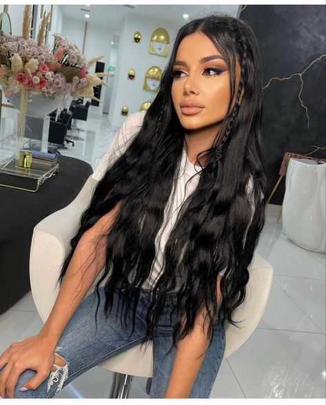 Beachy Waves Long Hair, Hair Color Streaks, Black Hair Extensions, Beautiful Braided Hair, Perfect Hairstyle, Hair Color Auburn, Curly Hair Styles Easy, Blowout Hair, Braid Hair