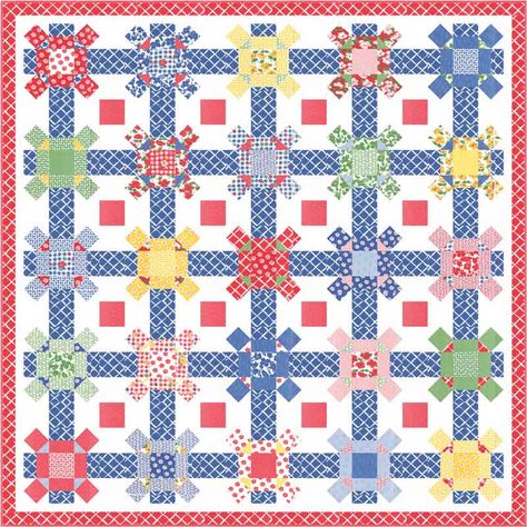 Feed Sack Quilts, Grandmother Quilt, Beginner Quilt, Mill Hill Beads, Scrap Quilt Patterns, Applique Kit, Basket Quilt, Star Quilt Patterns, How To Finish A Quilt