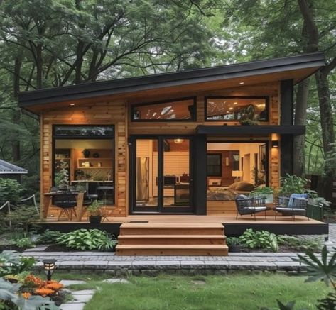 Mini Tiny House, House Community, Container Living, Tiny House Exterior, Homestead Life, Furniture Architecture, House Facade, Best Tiny House, Small Modern Home