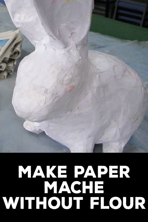 How to Make Paper Mache Without Flour Paper Mache Art Projects, Paper Mache Art Sculpture, Paper Mache Flowers, Paper Mache Recipe, Paper Mache Paste, Paper Plate Animals, Flowers At Home, Paper Dragon, Paper Mache Projects