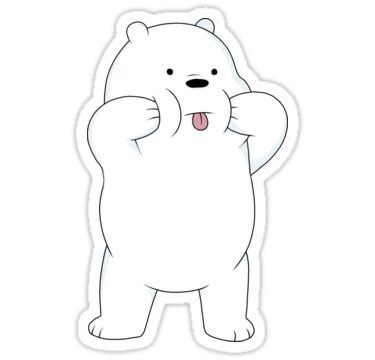 Ice Bear Sticker, Preppy Stickers, We Bare Bears Wallpapers, Bear Sticker, Ice Bear, Black And White Stickers, Cute Bear Drawings, Cute Laptop Stickers, Ice Bears