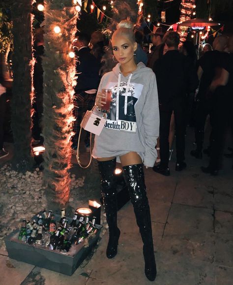 PRINCESS PIA MIA on Instagram: “We are Bad Ass Women and nothing less! Celebrating the @marcellvonberlin LA launch 🖤 #marcellvonberlin #mvbxla” Pia Mia Outfits, Pia Mia Style, Princess Pia Mia, Tall Boots Outfit, Athleisure Street Style, Pia Mia, Virtual Stylist, Street Style Chic, Fashion Lookbook