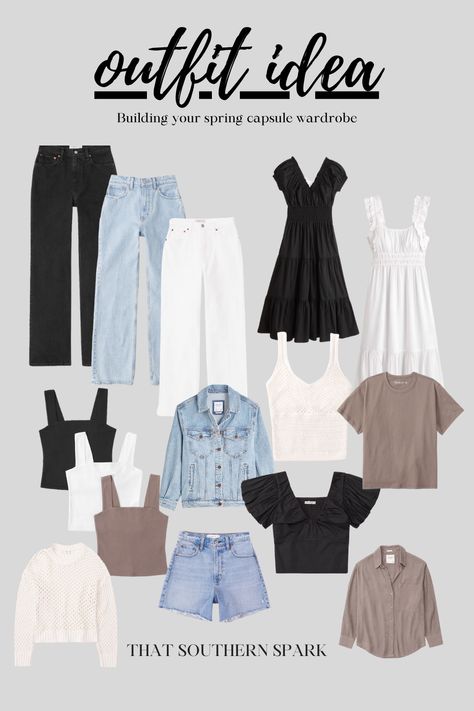 Build An Outfit, Capsule Wardrobe Women, Spring Summer Capsule Wardrobe, Smart Casual Wardrobe, Classic Capsule Wardrobe, Fashion Capsule Wardrobe, Spring Capsule, Clothing Staples, Spring Capsule Wardrobe