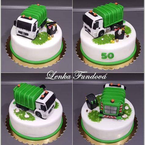 Garbage Truck Cake, Garbage Truck Party, Tiger Cake, Rubbish Truck, Truck Cake, Truck Cakes, Brother Birthday, Truck Party, Car Cake