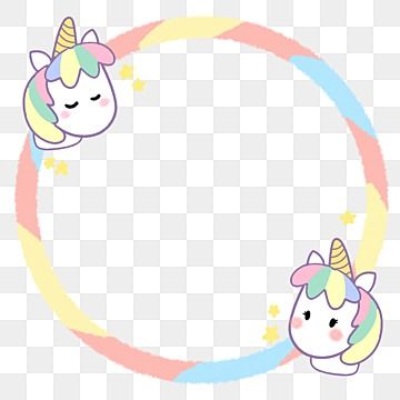 Unicorn Circle Frame, Unicorn Border Frame, Corn Drawing, Border Drawing, Unicorn Background, Unicorn Drawing, Drawing Png, Colorful Borders, Remove Background From Image