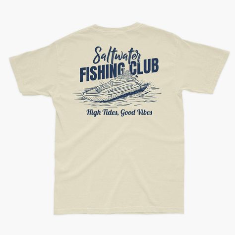 This comfortable and stylish t-shirt is perfect for a day on the water. It's made of soft cotton and features a relaxed fit. #charterboat #tshirt #summer #sailing / #Saltwater_Fishing #Fishing_Tee_Shirts #Fish_Graphic #Reunion_Shirts Fishing Tee Shirts, Summer Sailing, T Shirt Print Design, T-shirt Print Design, Reunion Shirts, Boat Shirts, Mens Graphic T, Charter Boat, Shirt Print Design