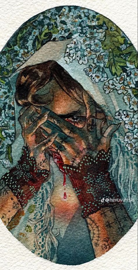 Painting by Heruvimski on TikTok Slavic Vampire, Vampire Folklore, Vampire Art, Ap Art, Ethereal Art, Pretty Art, Aesthetic Art, Art History, Amazing Art