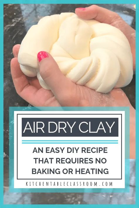 Diy Clay Recipe, Make Air Dry Clay, Clay Easy, Itsekovettuva Savi, Clay Recipe, Homemade Clay, Diy Air Dry Clay, Air Dry Clay Projects, Tanah Liat