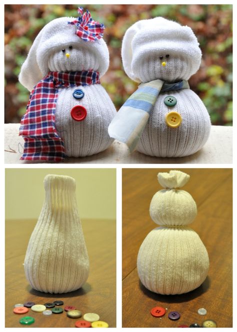 Sock Snowman Craft, Snowman Crafts Diy, Sock Snowman, Sock Dolls, Diy Socks, Sock Crafts, Holiday Socks, Diy Snowman, Sock Animals