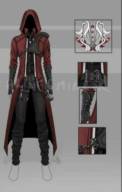 Assassin's Creed Oc Outfits, Apocalyptic Clothing Drawing, Assassins Creed Outfit Men, Super Hero Costumes Male, Hero Outfit Design Male, Ninja Outfit Design Male, Hero Costumes Male, Anime Outfits Male, Villain Outfits Design Male