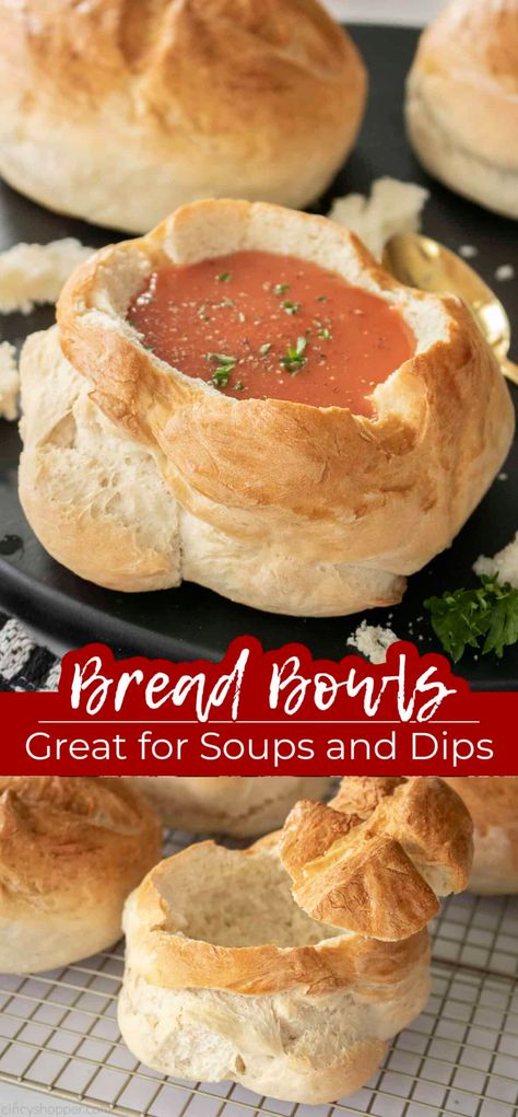 Bread Bowls are so easy to make at home with a crisp outside and a pillowy soft inside. They're great for soups, dips, and chili recipes. Homemade Bread Bowls, Bread Bowl Recipe, Homemade Cornbread, Yeast Breads, Bread Bowl, Dinner Party Menu, Bread Bowls, Bread Rolls, Chili Recipes