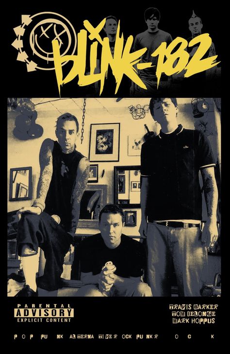 Blink 182 Poster, Punk Rock Posters, Tom Delonge, Punk Poster, Ship Poster, Travis Barker, Band Wallpapers, Poster Room, Rock Posters