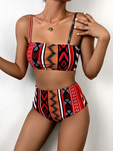 Affordable Swimsuits, Swimsuit Shein, Cute Bathing Suits, Cute Swimsuits, Beach Swimsuit, Country Outfits, Aztec Print, Western Outfits, Women Swimsuits