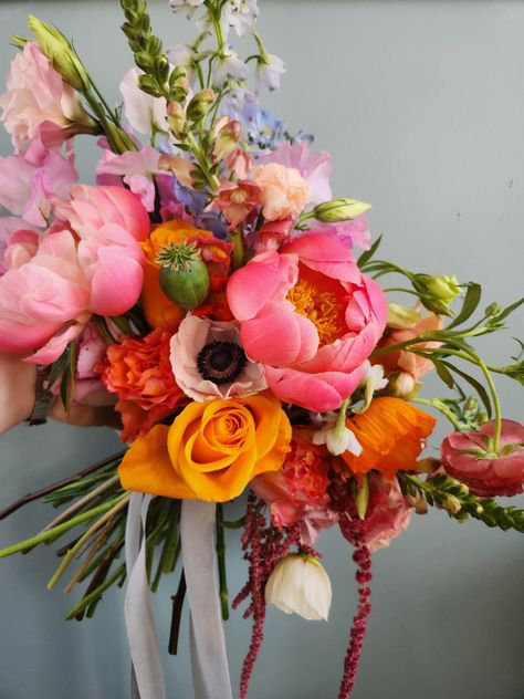 Colorful wedding bouquet - Peony, anemone, lisianthus, poppies, rose, butterfly ranunculus Astilbe Bouquet, Chrysanthemum Bouquet, Butterfly Ranunculus, Blush Bouquet Wedding, Colorful Wedding Bouquet, Autumn Bouquet, Burgundy Bouquet, Peony Bouquet Wedding, Rose Butterfly