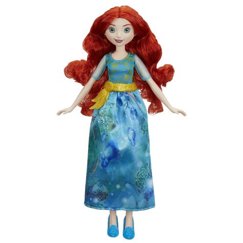 Merida Doll, Tiana Costume, Royal Costume, Disney Princess Dolls, Toys Uk, Disney Trading Pins, Disney Dolls, Glitter Print, Princess Dolls