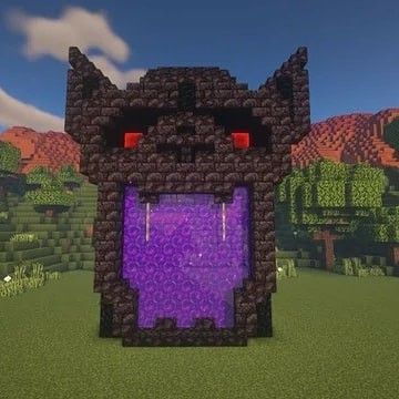 Minecraft Halloween Ideas, Minecraft Portal, Minecraft Kingdom, Case Minecraft, Minecraft Statues, Minecraft Village, Portal Design, Minecraft Banner Designs, Bangunan Minecraft