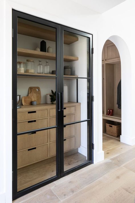 26 Pantry Door Ideas to Transform Your Kitchen with Style Glass Pantry Doors, Pantry Door Ideas, Glass Pantry Door, Glass Pantry, Wine Closet, Double Glass Doors, Pantry Doors, Barn Door Designs, 카페 인테리어 디자인