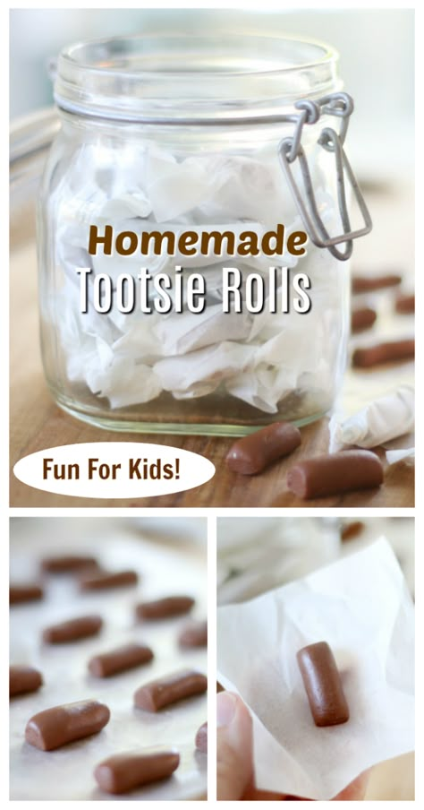 Homemade Tootsie Rolls Homemade Tootsie Rolls, Homemade Rock Candy, Home Made Candy, Basic Baking, Easy Treats To Make, Tootsie Rolls, Easy Treat, Homemade Syrup, Baking Cocoa