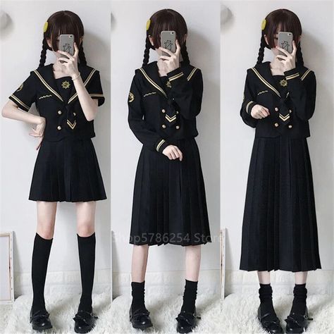 Student Outfit, Navy Costume, Dama Dresses, Sailor Shirt, Dress Party Night, Student Girl, Sequin Evening Dresses, Japanese School, Graduation Outfit