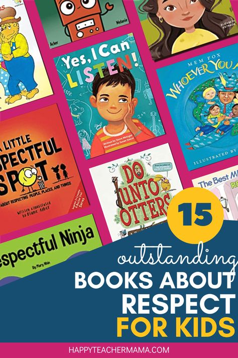 Looking for books about respect for kids? Find the ultimate curation of picture books all revolving around the concept of respect. These children's books are perfect for preschool, for kindergarten, and even fold older elementary students. In fact, kids of every age can learn some important life skills about manners and appropriate behavior from these respect picture books. Manners Books Preschool, Respect Pictures, Manners Books, Important Life Skills, Manners For Kids, Children's Book Characters, Elementary Books, Authority Figures, List Of Books