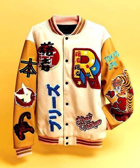 Gorillaz Fashion, Japan Dragon, Concept Clothing, Mens Fashion Streetwear, Cool Outfits For Men, Osaka Japan, Streetwear Men Outfits, Baseball Jacket, Character Outfits