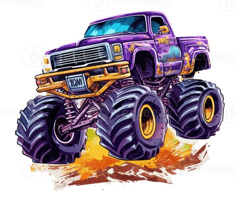 Monster Jam Birthday, Monster Truck Party, Truck Party, Cartoon Coloring Pages, Paint Splash, Monster Truck, Free Png, Monster Trucks, Coloring Pages