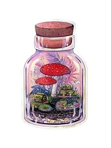 Glass Jar Terrarium, Shroom Room, Mushroom Terrarium, Forest Sketch, Jar Terrarium, Terrarium Jar, Trippy Drawings, Mushroom Tattoos, Jar Art