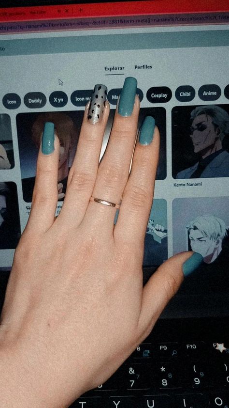 Nanami Kento Nails, Nanami Nails, Jjk Nails, Nanami Kento, Arte Grunge, Anime Nails, I Love Nails, Cosplay Makeup, Nails Inspo