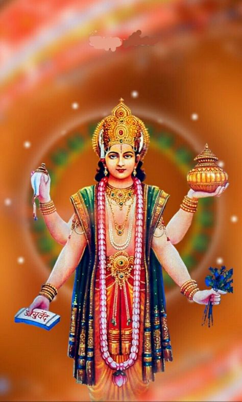 Dhanvantri God Hd, Lord Paintings, Maha Laxmi, Lakshmi Photos, Vishnu Ji, Lord Venkateshwara, Hari Om, Shri Hari, Tantra Art