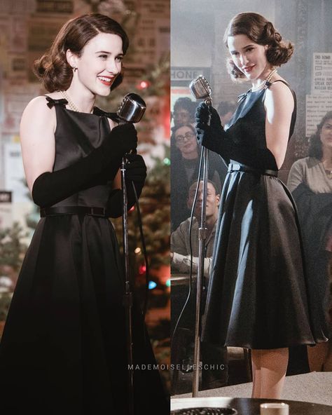 Midge Maisel Black Dress, Mrs Maisel Outfits, Mrs Maisel Clothes, Miriam Maisel, Ms Maisel, Mrs Maisel Fashion, Maisel Style, Slavic Doll, Cute Vintage Outfits