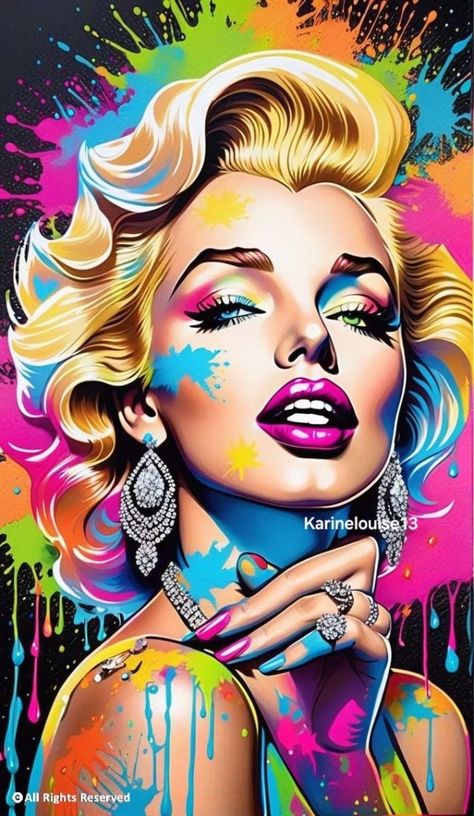 Art With Nature, Marilyn Monroe Drawing, Marilyn Monroe Wallpaper, Marilyn Monroe Pop Art, Cute Wallpapers For Android, 3d Murals, Marilyn Monroe Painting, Marilyn Monroe Artwork, Religious Iconography