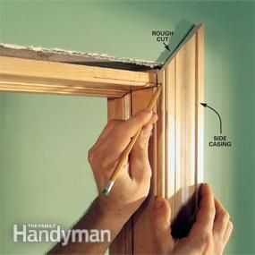 We show you how to make crisp, sharp corners and tight joints when installing door trim, window trim and a three-piece baseboard. With a few basic carpentry tools and a little patience, you can trim out a room in a weekend. With a little practice you can master the two key trim techniques, mitering and coping. Work Basics, Diy Interior Doors, Trim Carpentry, Trendy Door, Interior Door Trim, Door Casing, Room Door Design, Trim Work, Door Trim