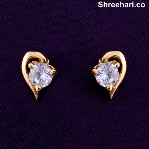 www.shreehari.co jewellery for INR 210.00 http://bit.ly/1Ld7zxy Single Stone Earrings, Cheap Gold Jewelry, Ruby Jewelry Necklaces, Small Earrings Gold, Real Diamond Earrings, Gold Earrings Models, Diamond Earrings Design, Modern Gold Jewelry, Gold Earrings Wedding