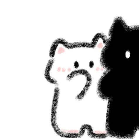 Non Obvious Matching Pfp, Black And White Pfps Matching, Cat Matching Icons Drawing, Animated Cat Matching Pfp, Drawn Matching Pfps, Mlem Cat, Matching Cat Drawing Pfp, Matching Pfp Simple, Doodle Matching Pfp