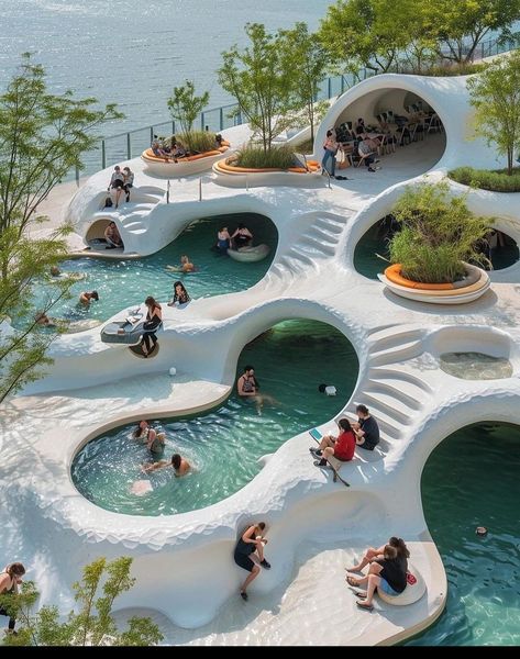 Water Architecture, Resort Plan, Parametric Architecture, Resort Design, Landscape Architecture Design, Environmental Design, Hotel Design, Urban Planning, Creative Direction