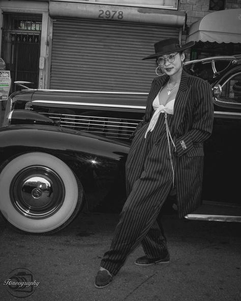 Tonography on Instagram: “Zoot Suit Riots! @abby_imperial  #PreSuperbowlCruise #LaBendicion #Lowrider #Lowriders #Lowriding #LowNSlow #LivingTheLowLife #ZootSuit…” Zoot Suits Women, Zoot Suit Aesthetic, Zoot Suit Women, Lowrider Show Outfit, Zoot Suit Wedding, Zoot Suiters, Gangster Suit, Low Riding, Zoot Suit